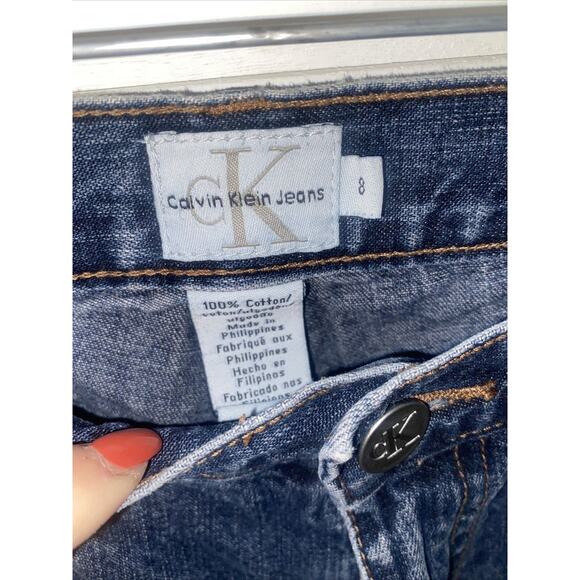 Vintage 90s Y2K Calvin Klein Blue Jeans High Rise Size 8 100% Cotton - Picture 3 of 7